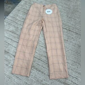 NWT Princess Polly Rani Pants Pink Multicolor Plaid